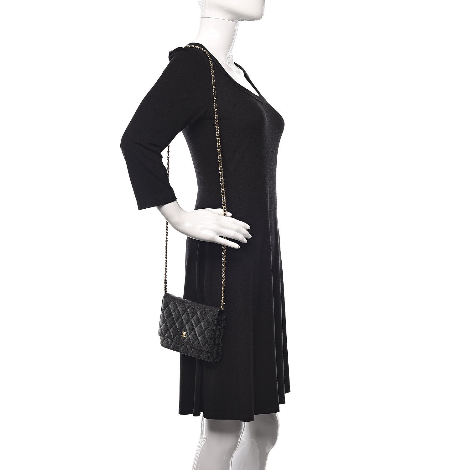 Chanel Caviar Quilted Wallet On Chain WOC Black 2 of 13