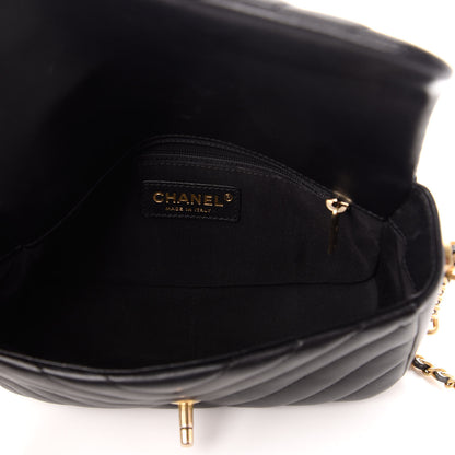Chanel Lambskin Chevron Quilted Chain Around Mini Rectangular Flap Black 5 of 10
