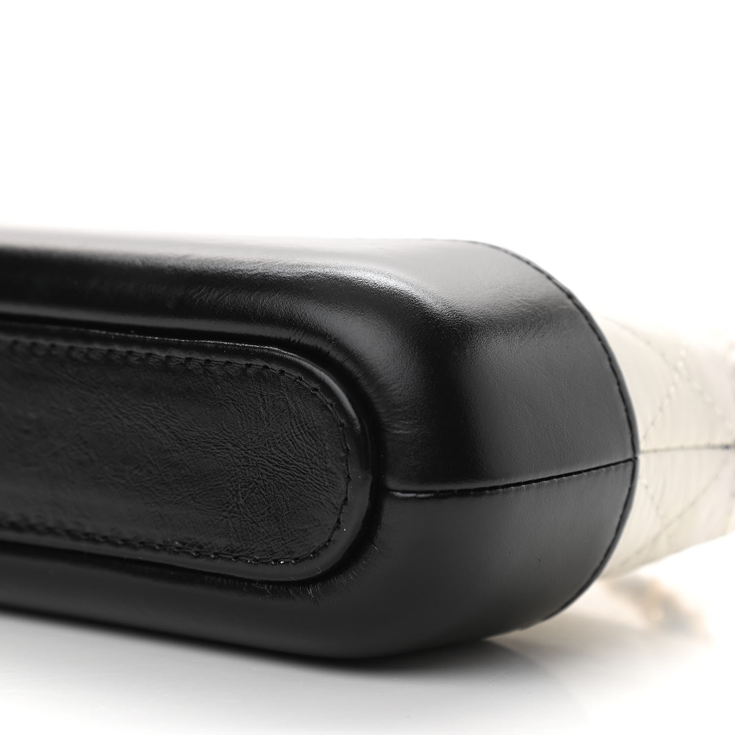 Chanel Aged Calfskin Quilted Small Gabrielle Clutch With Chain White Black 16 of 16