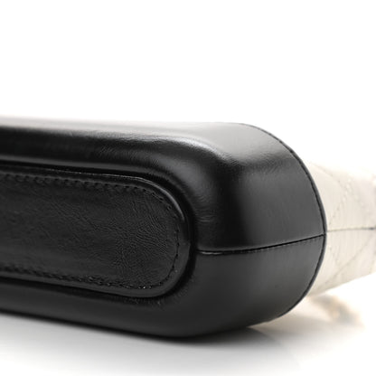 Chanel Aged Calfskin Quilted Small Gabrielle Clutch With Chain White Black 16 of 16