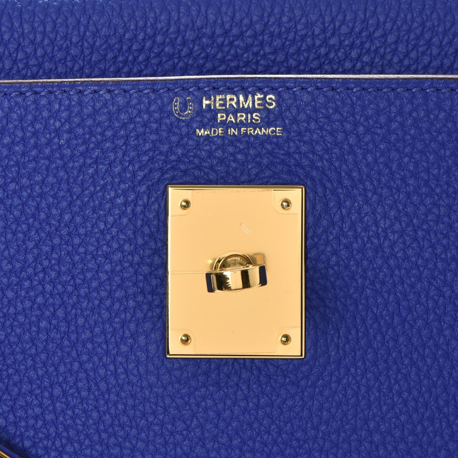 Hermes Togo Horseshoe Kelly Retourne 32 Bleu Electrique Rouge H 21 of 38
