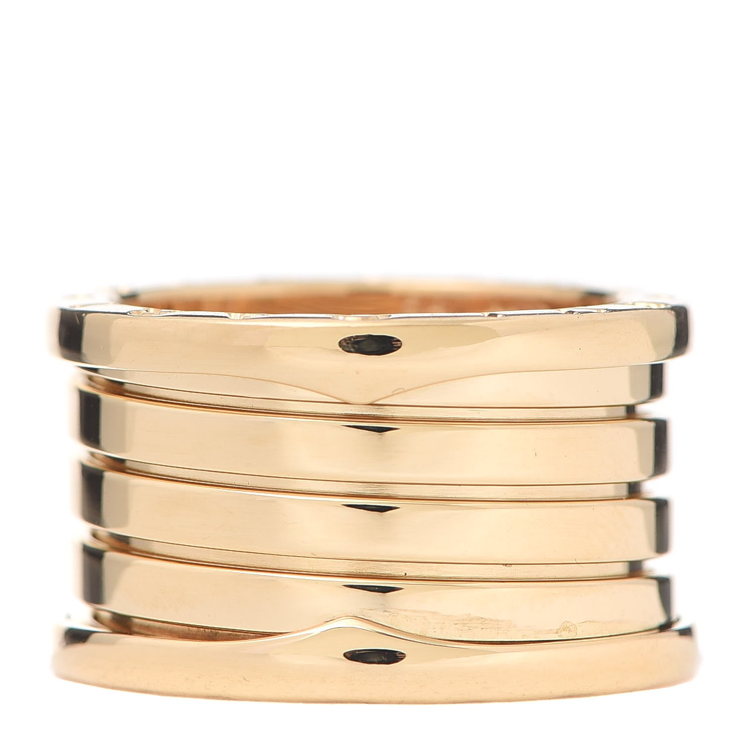 Bulgari 18K Yellow Gold B.Zero1 Five-Band Anniversary Ring 54 6.75 1 of 8