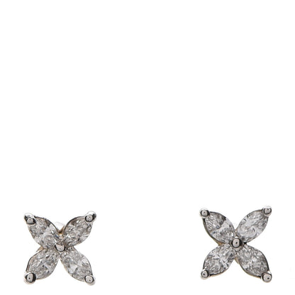 Tiffany Platinum Diamond .64ct Small Victoria Earrings 1 of 6