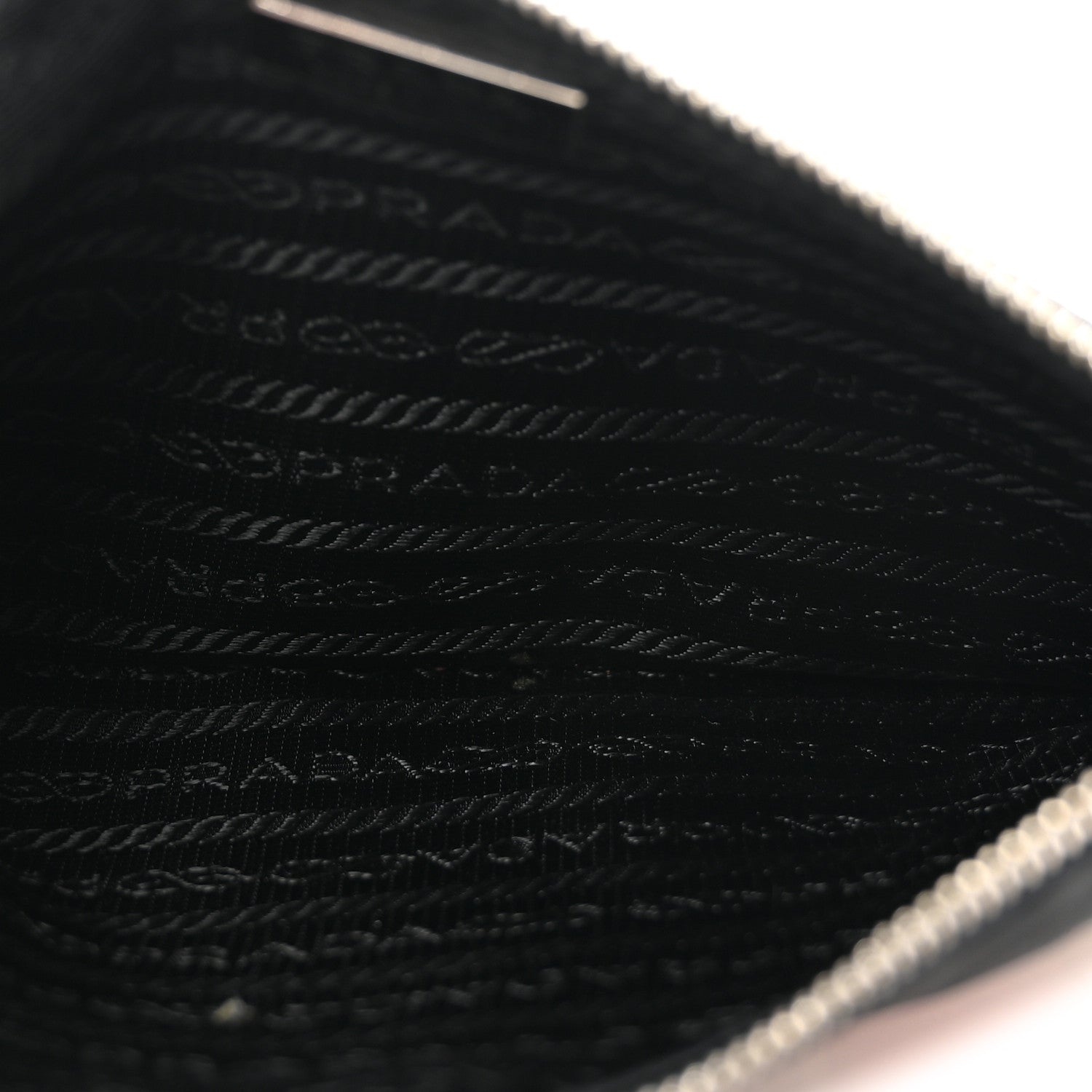 Prada Tessuto Nylon Saffiano Taurus Zip Pouch Black 5 of 6