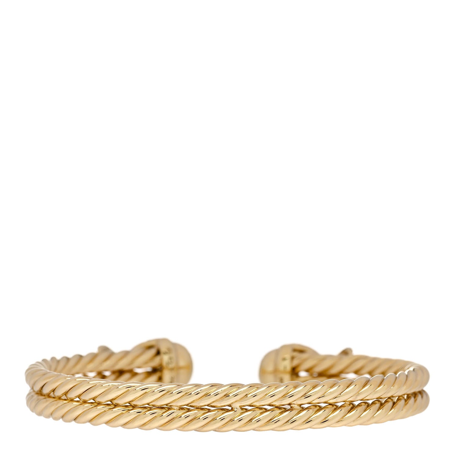 David Yurman 18K Yellow Gold Diamond X Double Cable Bracelet 2 of 4