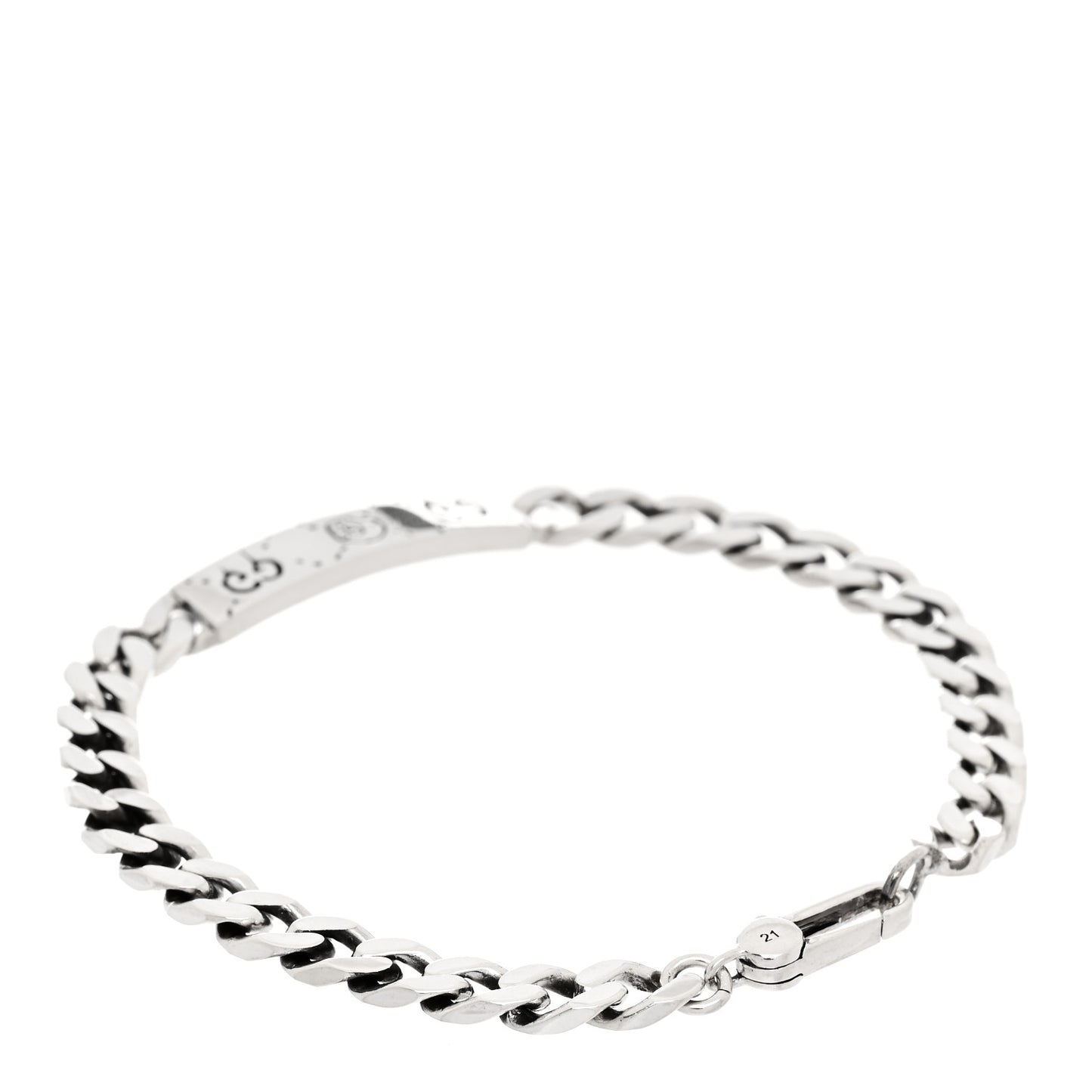 Sterling Silver GucciGhost Hamlet Skull ID Chain Bracelet