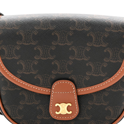 Celine Canvas Calfskin Triomphe Mini Besace Tan 8 of 11