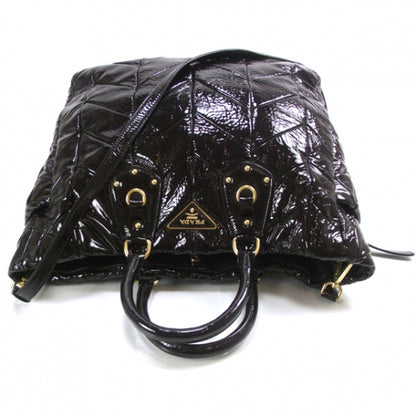 Prada Vernice Chevron Tote Indaco 5 of 11