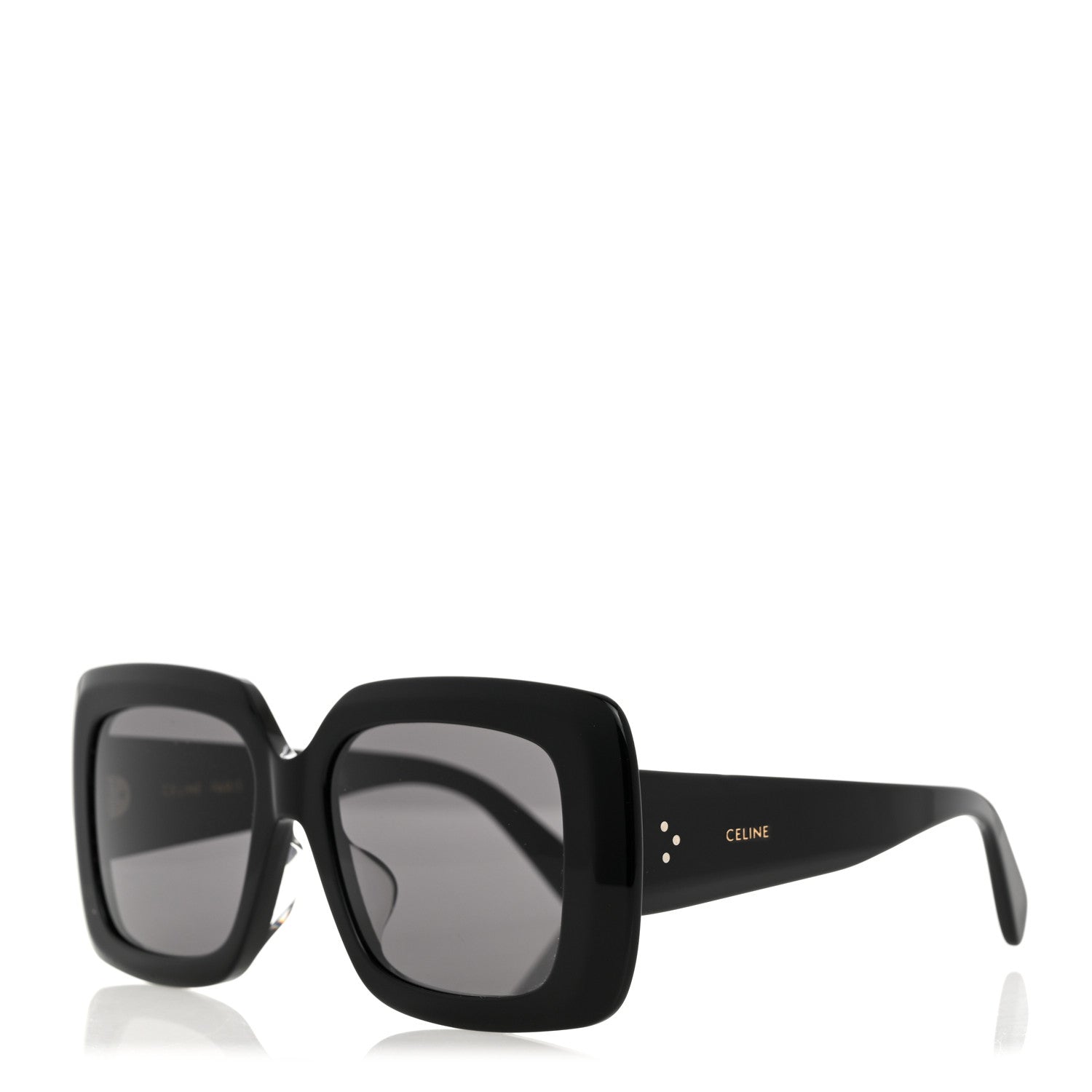 Celine Acetate Rectangular Bold 3 Dots Sunglasses CL40263F Black 1 of 7