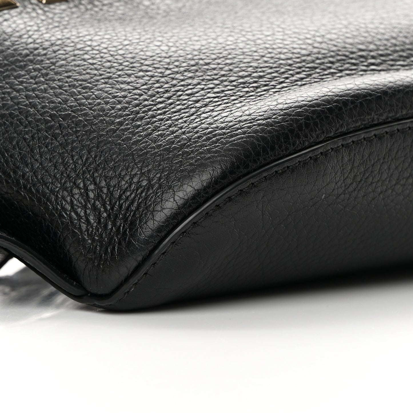 Grainy Calfskin Rockstud Belt Bag Black