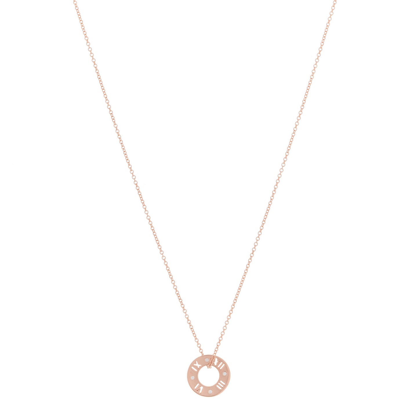 18K Rose Gold Diamond Atlas Pierced Pendant Necklace