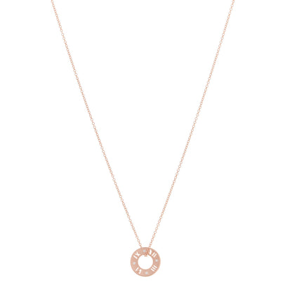 Tiffany 18K Rose Gold Diamond Atlas Pierced Pendant Necklace 1 of 7