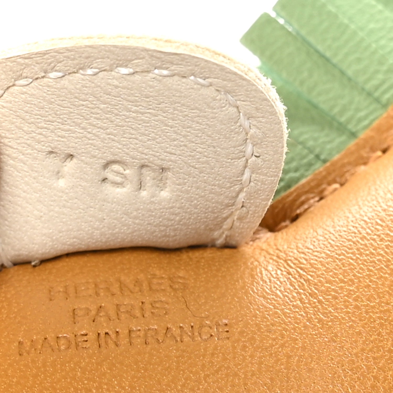 Hermes Milo Lambskin Grigri Rodeo Horse Bag Charm PM Sesame Vert Criquet Craie 3 of 5