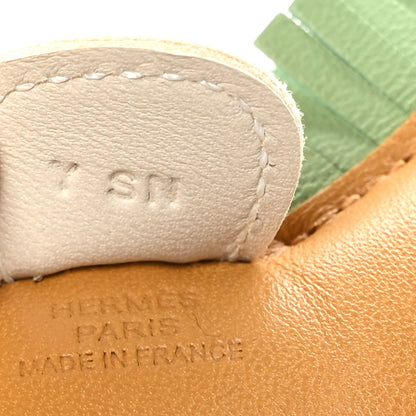 Hermes Milo Lambskin Grigri Rodeo Horse Bag Charm PM Sesame Vert Criquet Craie 3 of 5