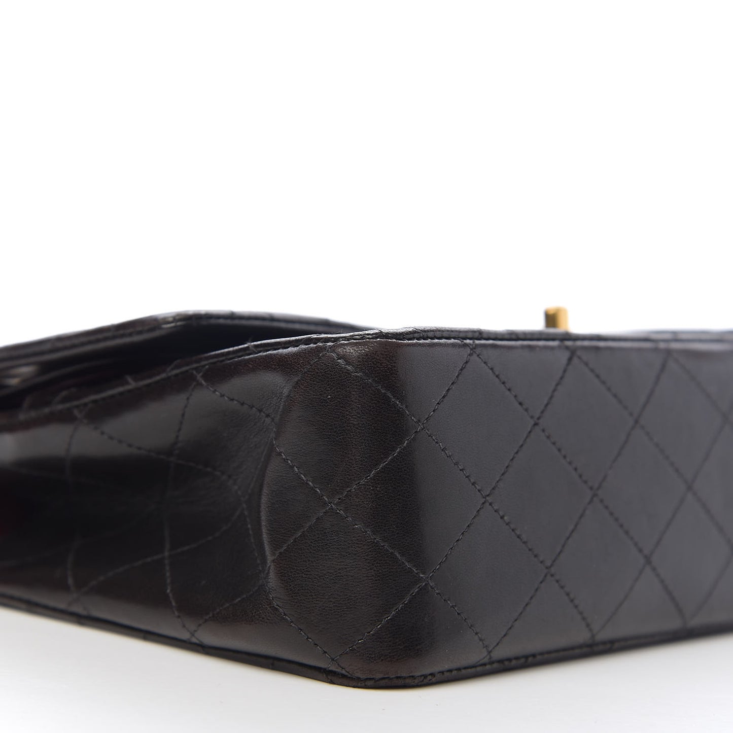 Lambskin Quilted Medium Double Flap Black