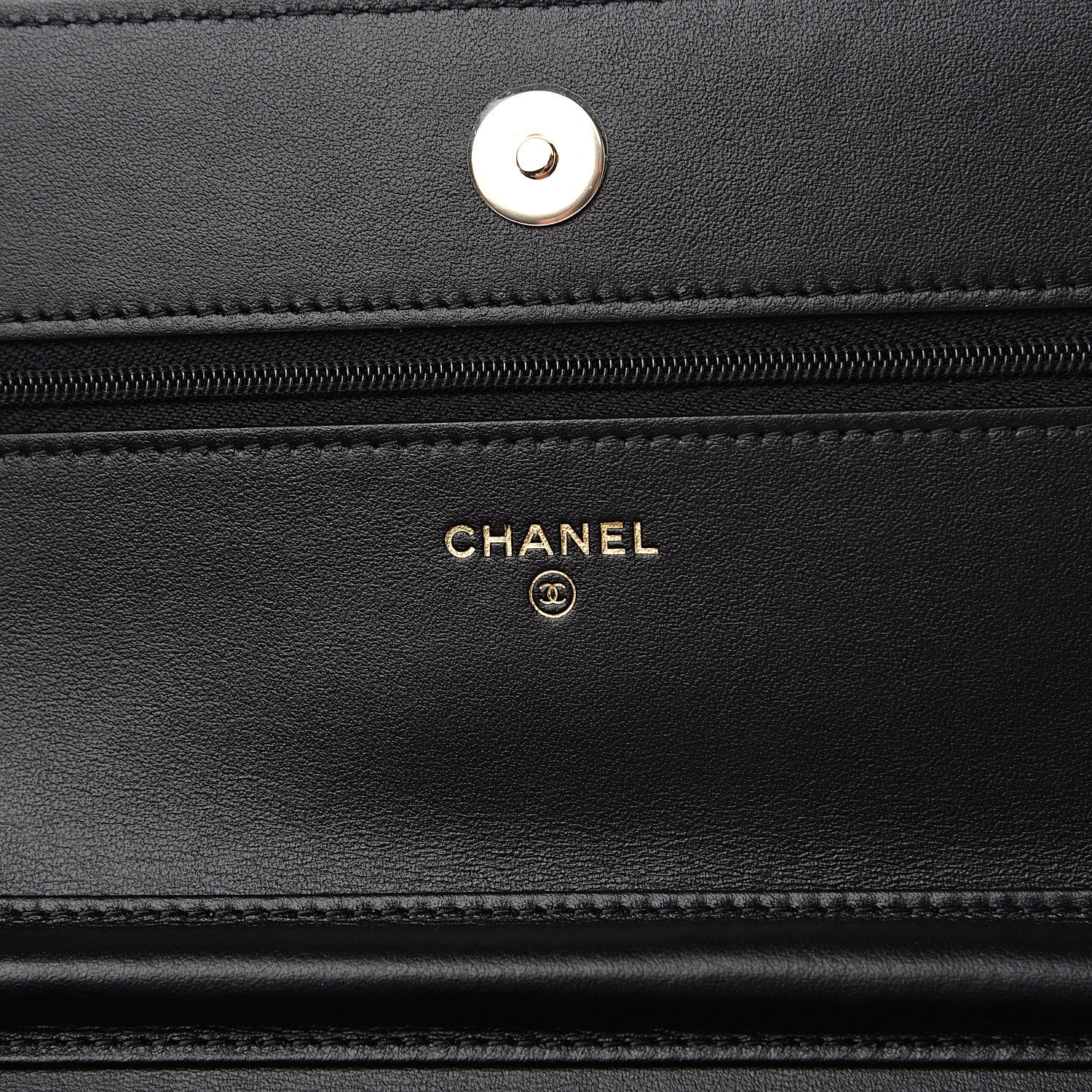 Chanel Tweed Quilted Wallet On Chain WOC Black Ecru White 5 of 11
