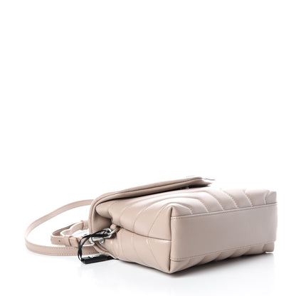Saint Laurent Calfskin Y Quilted Monogram Toy Loulou Crossbody Bag Nude Powder 4 of 8