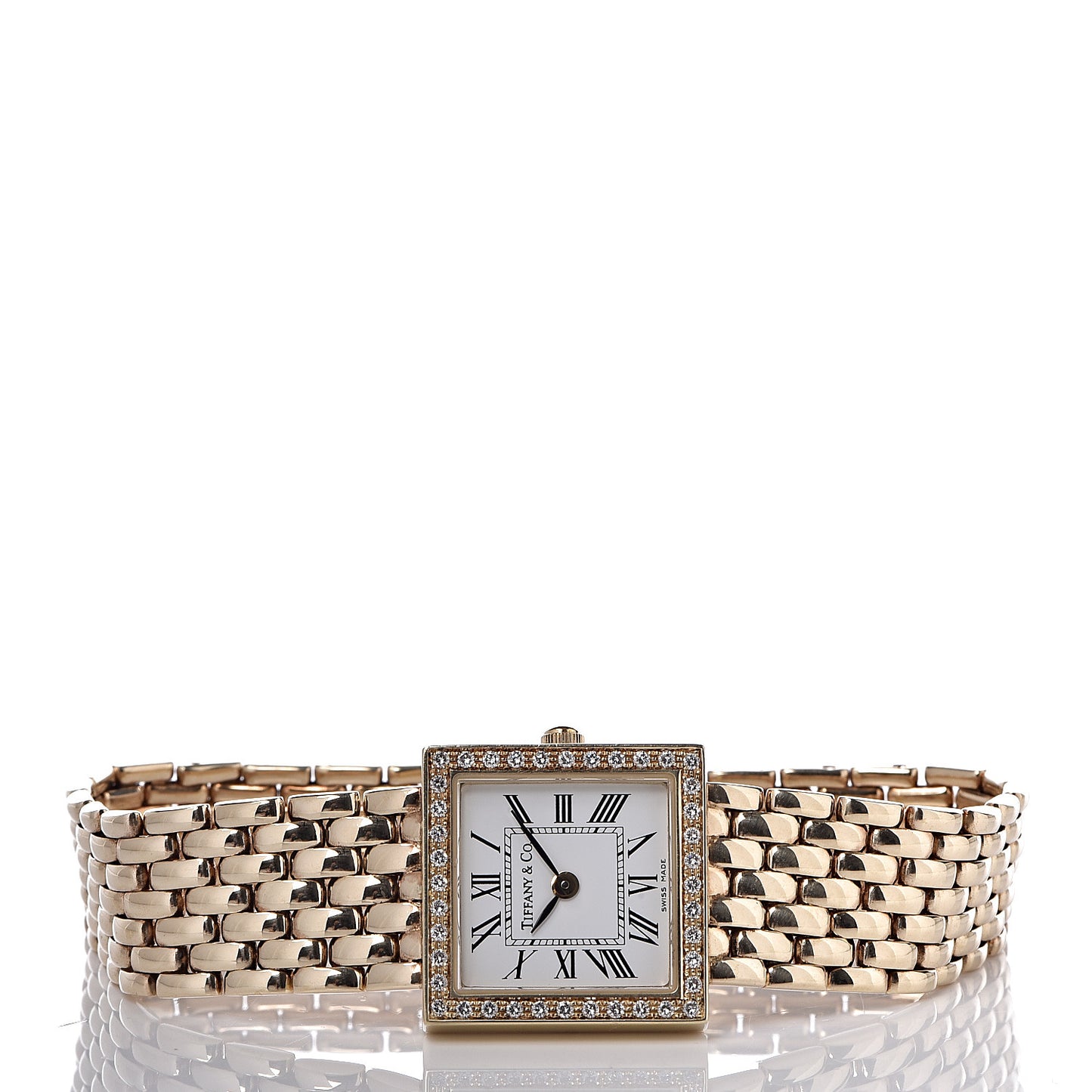 14K Yellow Gold Diamond Bezel 19mm Quartz Watch