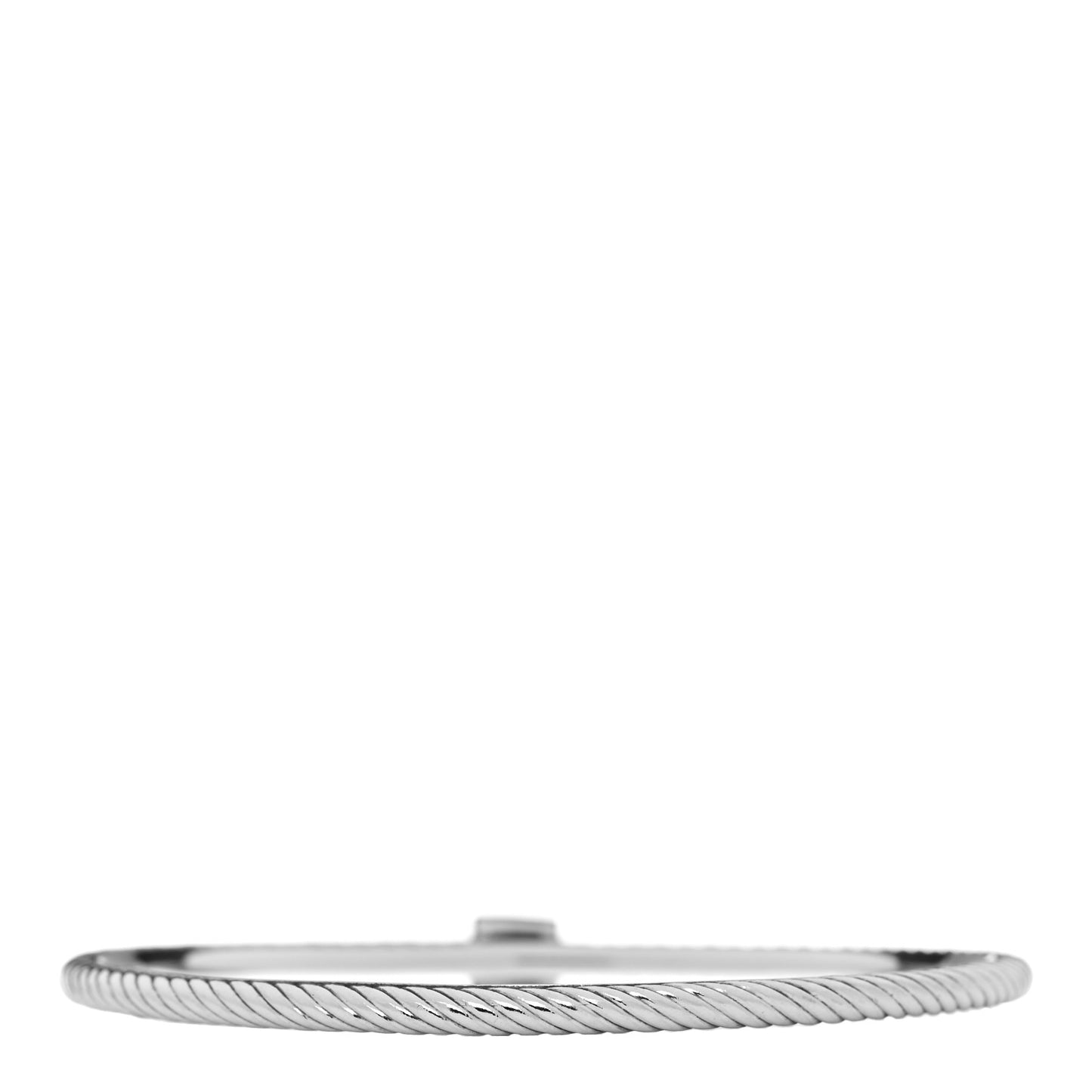 Sterling Silver Diamond 3mm Square Station Cable Bangle Bracelet