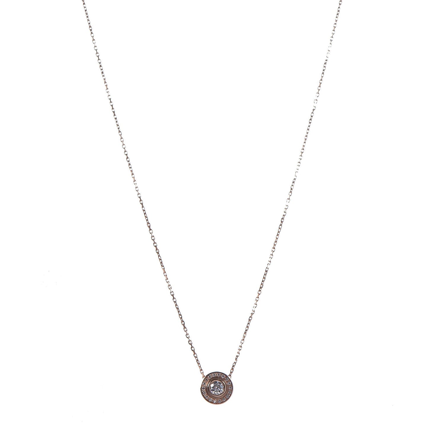 18K Pink Gold Diamond D'Amour Pave Necklace