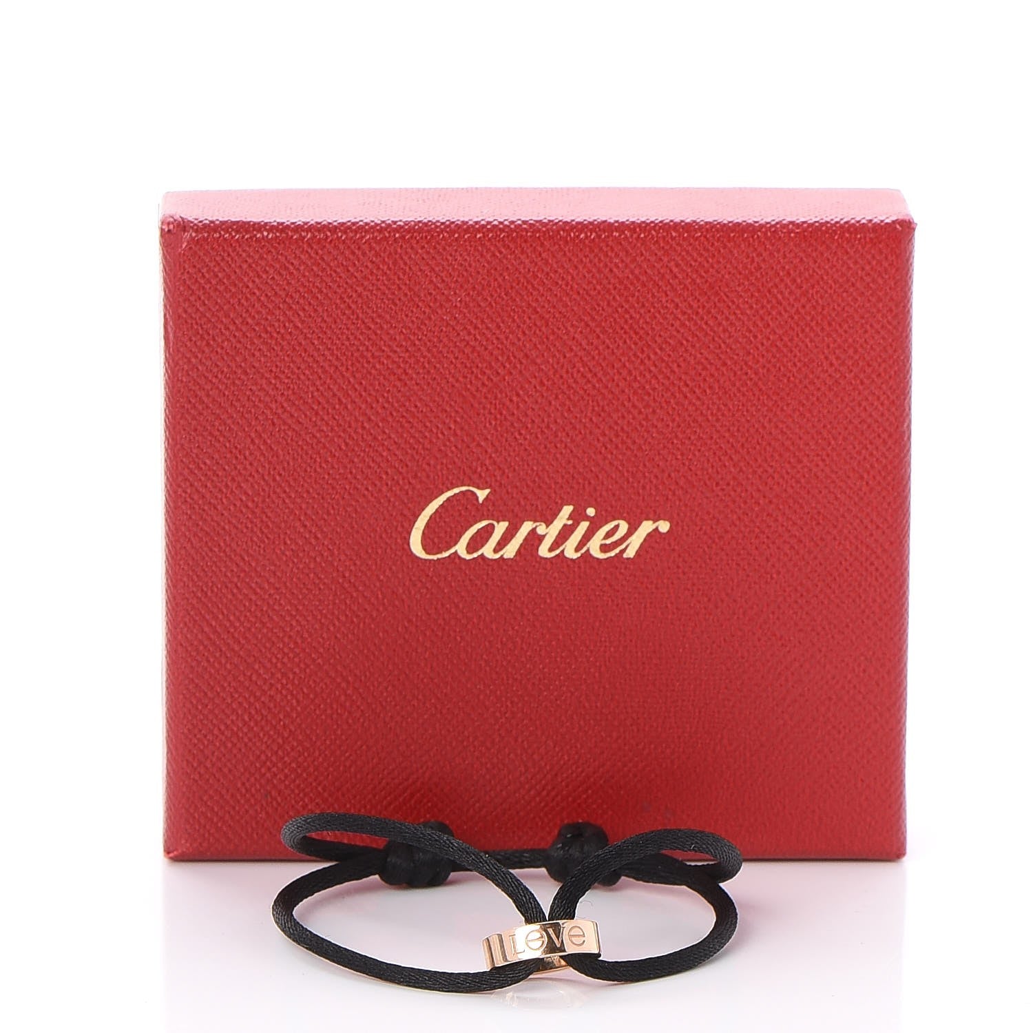 Cartier 18K Pink Gold Charity LOVE Adjustable Cord Bracelet Black 9 of 9
