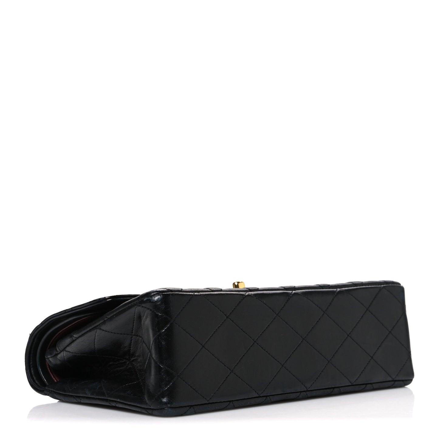 Lambskin Quilted Small Double Flap Black