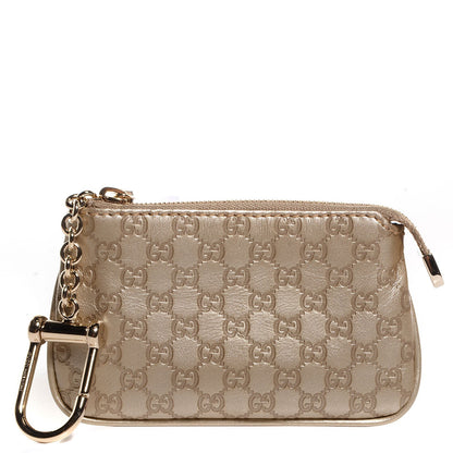 Gucci Metallic Microguccissima Key Case Golden Beige 1 of 8