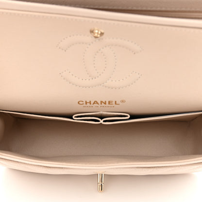 Chanel Caviar Chevron Quilted Small Double Flap Beige 5 of 11