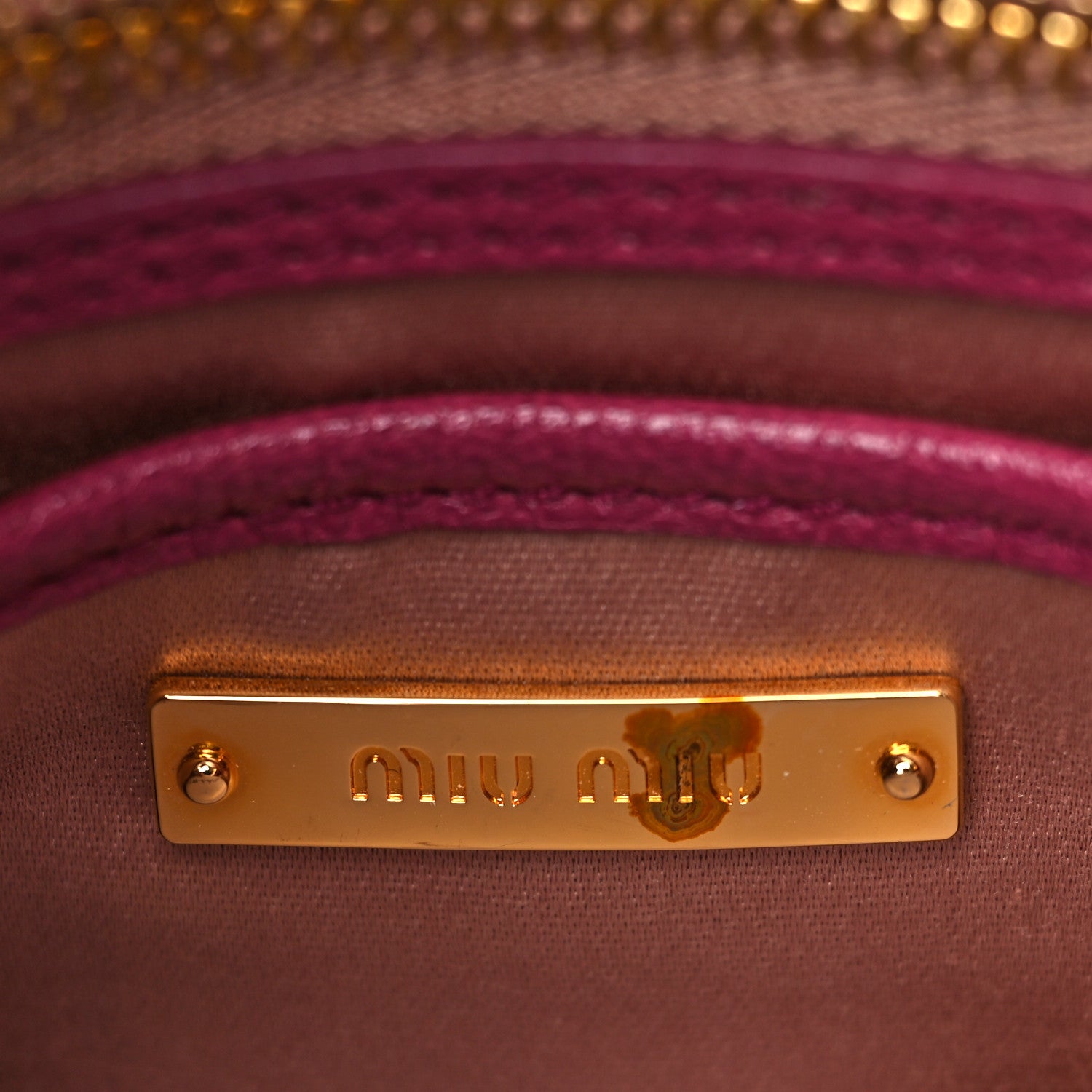 Miu Miu Vitello Phenix Madras Shoulder Bag Peonia Ametista 4 of 6