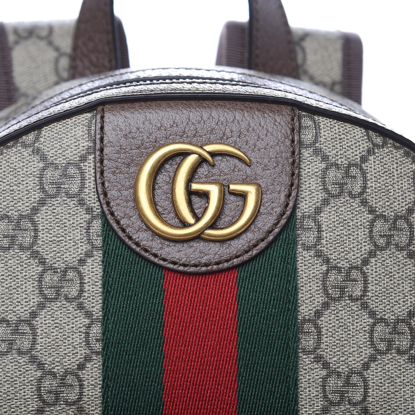 GG Supreme Monogram Calfskin Web Small Ophidia Day Backpack Beige Ebony New Acero