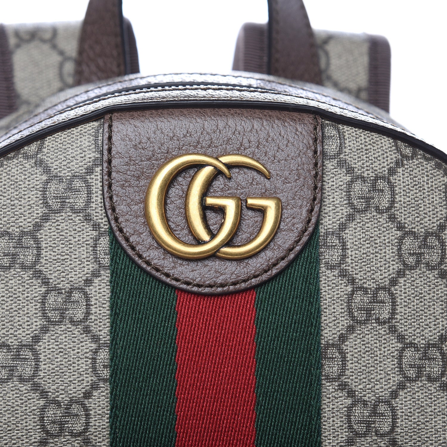 Gucci GG Supreme Monogram Calfskin Web Small Ophidia Day Backpack Beige Ebony New Acero 10 of 10