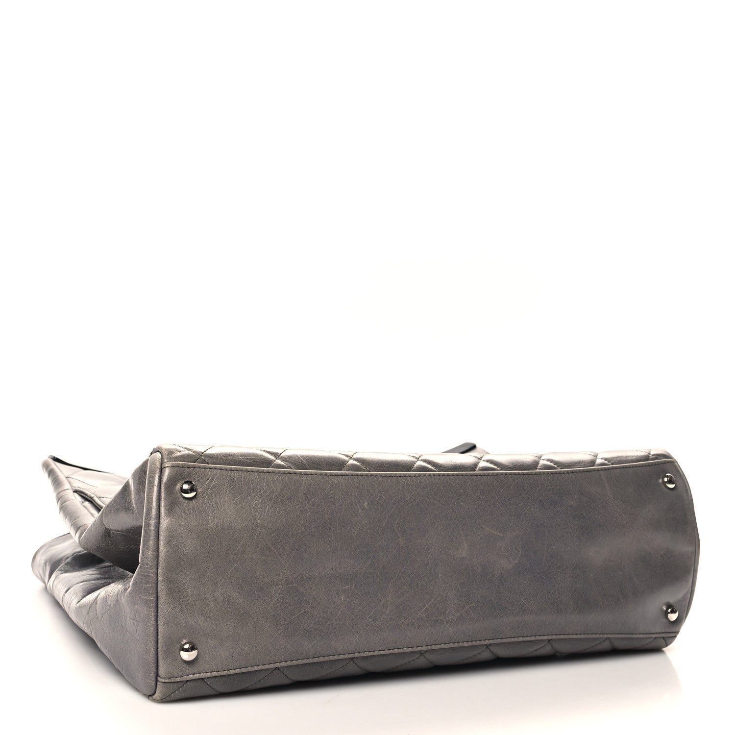 Chanel Glazed Calfskin Quilted Large CC Delivery Tote Grey 4 of 11