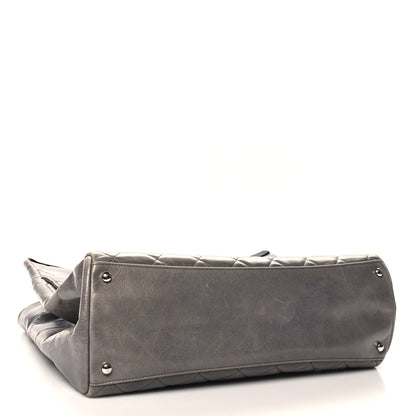Chanel Glazed Calfskin Quilted Large CC Delivery Tote Grey 4 of 11