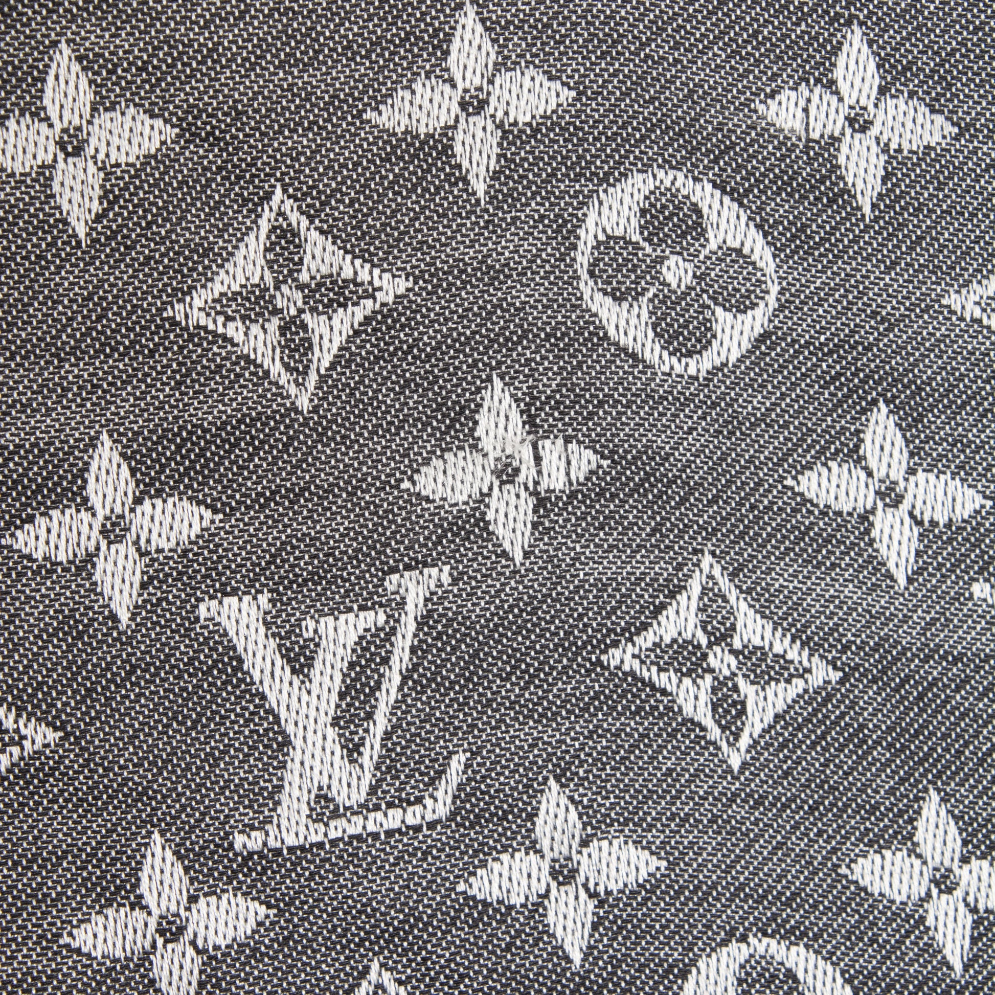 Louis Vuitton Wool Silk Monogram Denim Shawl Black 7 of 8