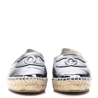 Chanel Patent CC Espadrilles 38 Navy 2 of 10