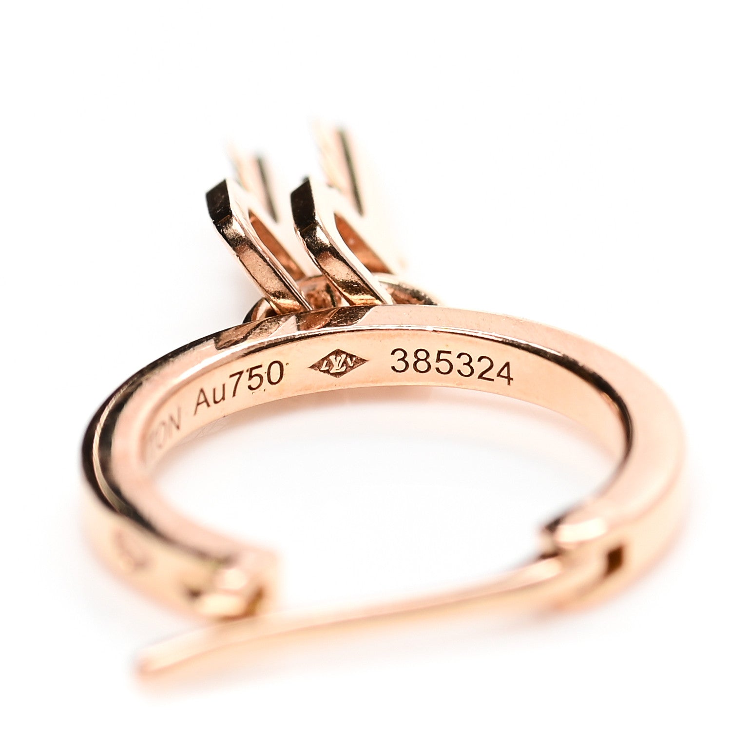 Louis Vuitton 18K Pink Gold Lockit Hoop Earrings 5 of 6