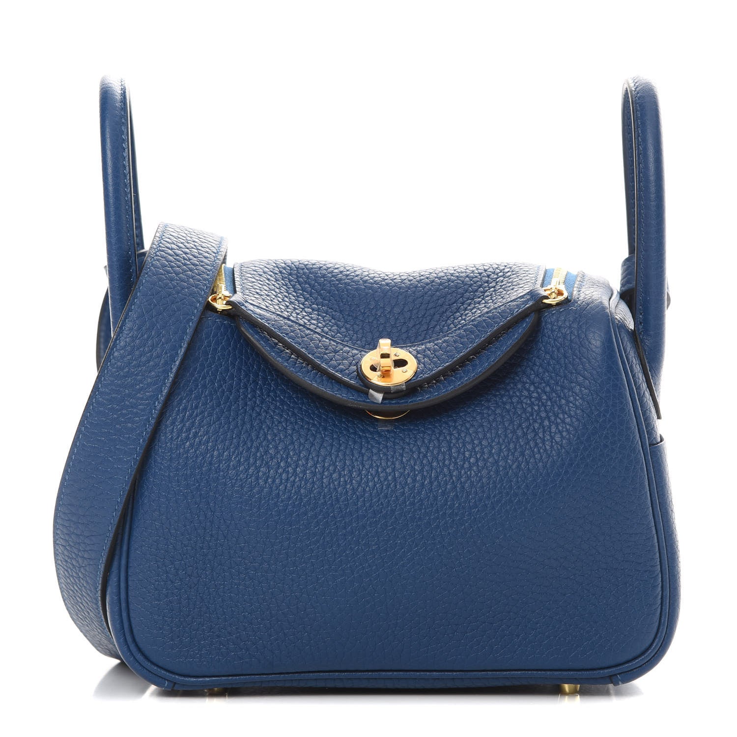 Hermes Taurillon Clemence Mini Lindy 20 Deep Bleu 1 of 11