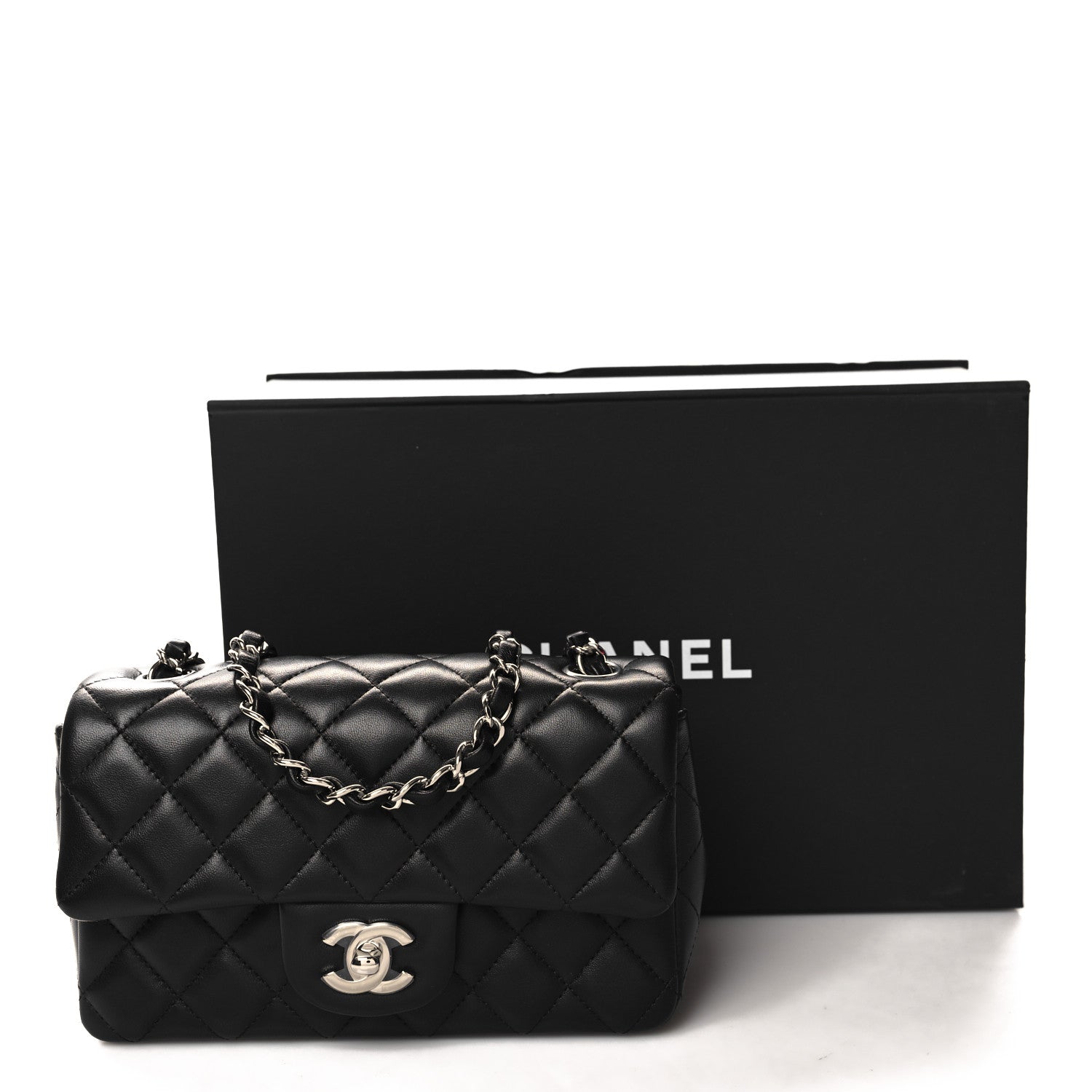 Chanel Lambskin Quilted Mini Rectangular Flap Black 11 of 11