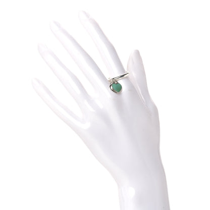 Tiffany Sterling Silver Enamel Return to Tiffany Double Heart Ring Blue 56 7.5 2 of 5