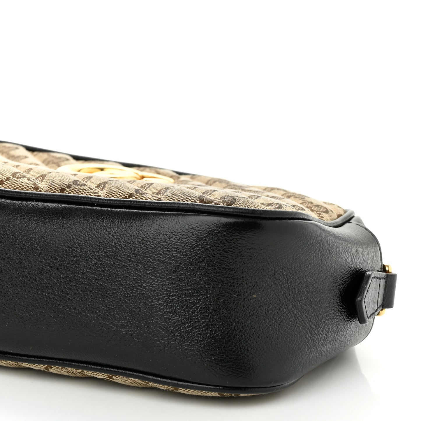 Monogram Matelasse Diagonal Small GG Marmont Chain Shoulder Bag Beige Black