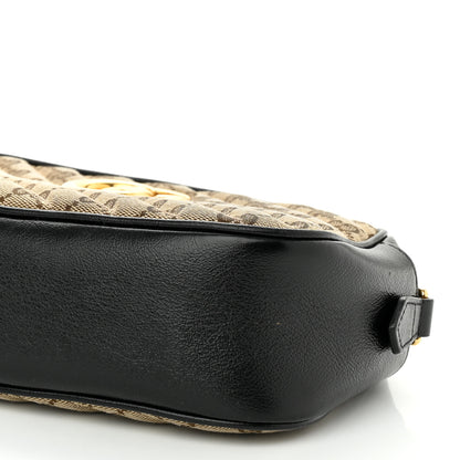 Gucci Monogram Matelasse Diagonal Small GG Marmont Chain Shoulder Bag Beige Black 10 of 12