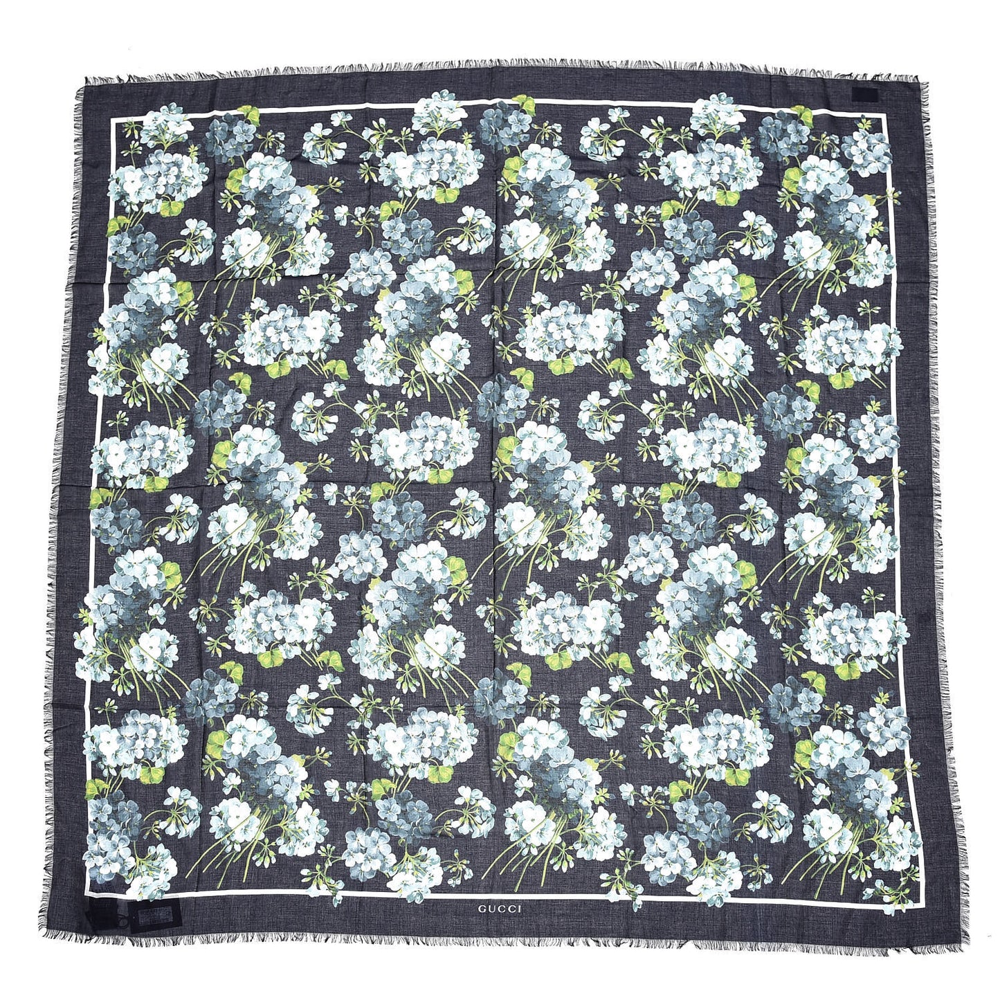 Modal Silk New Bloomy Shawl Midnight Blue Sky Blue