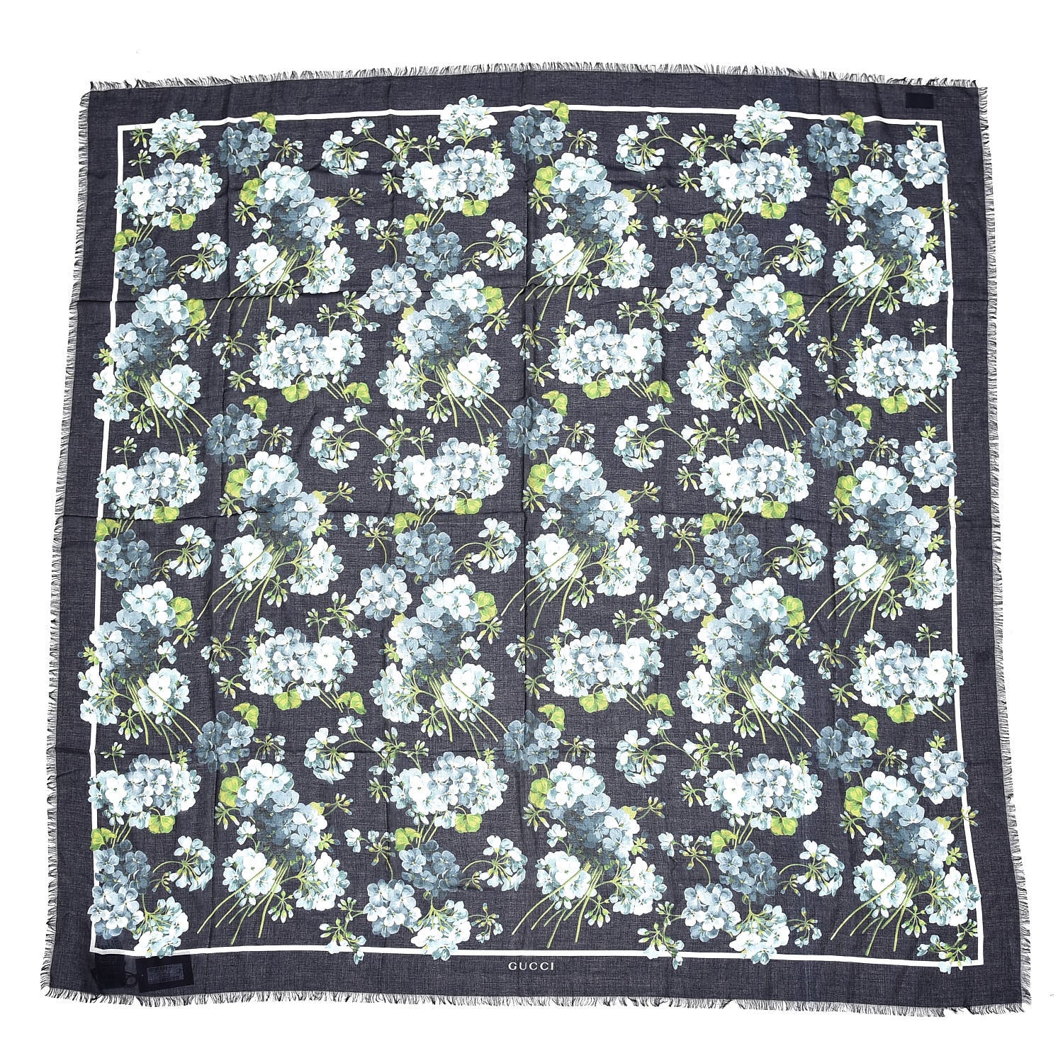 Gucci Modal Silk New Bloomy Shawl Midnight Blue Sky Blue 1 of 6