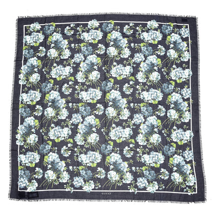 Gucci Modal Silk New Bloomy Shawl Midnight Blue Sky Blue 1 of 6
