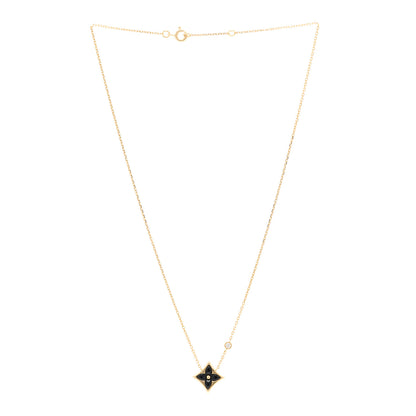 Louis Vuitton 18K Yellow Gold Diamond Black Onyx Color Blossom BB Star Pendant Necklace 3 of 5