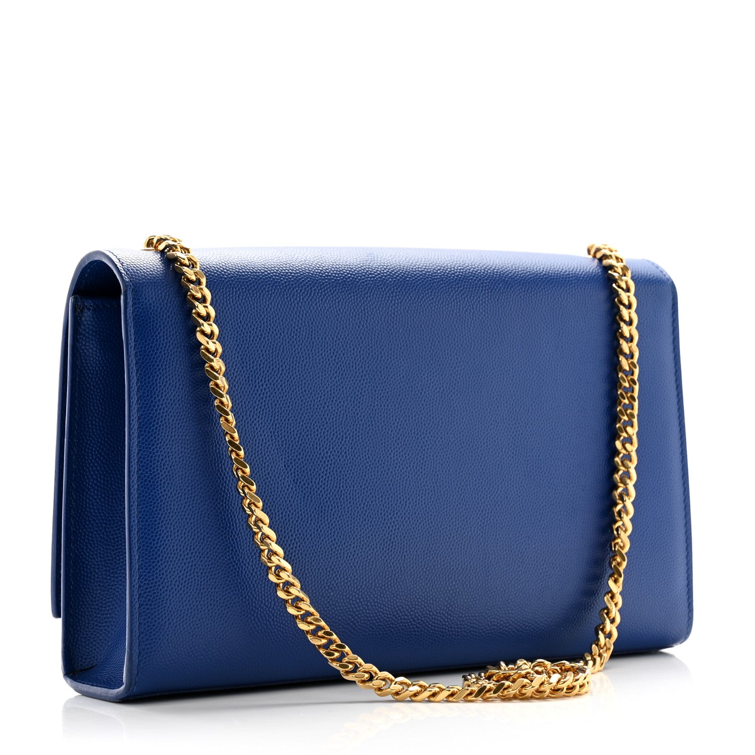 Saint Laurent Grain De Poudre Medium Classic Monogram Kate Satchel Flash Blue 3 of 11