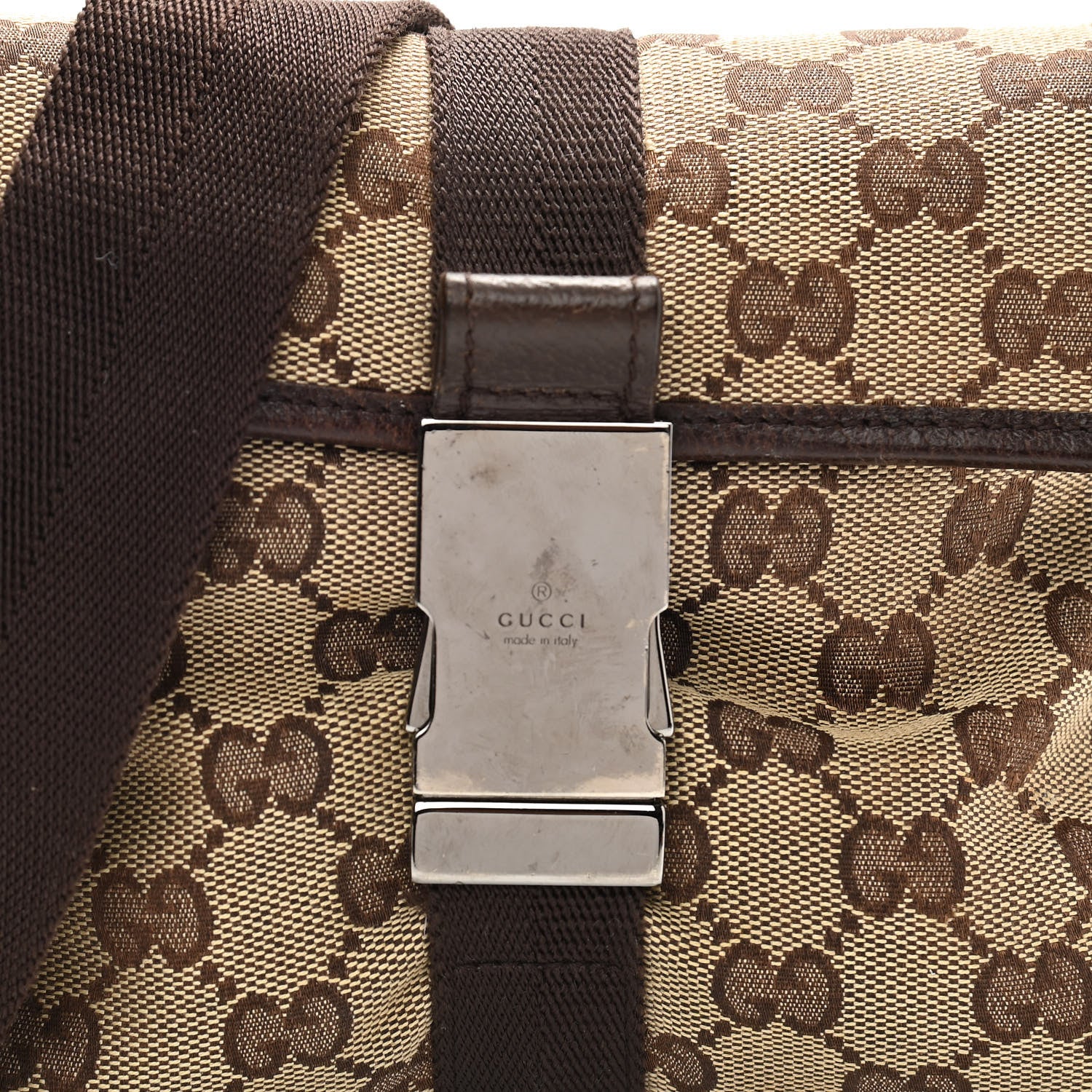 Gucci Monogram Waist Pouch Bag Dark Brown 8 of 10