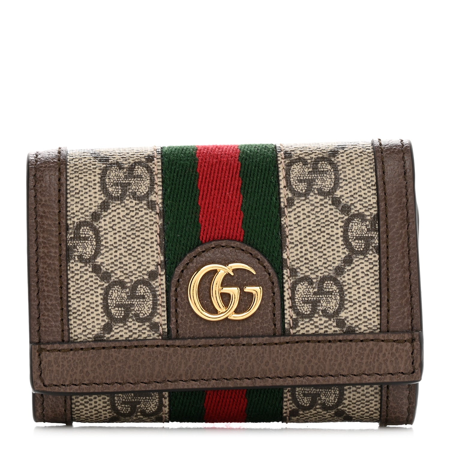 Gucci GG Supreme Monogram Web Ophidia Bi-Fold Wallet Beige New Acero 1 of 9