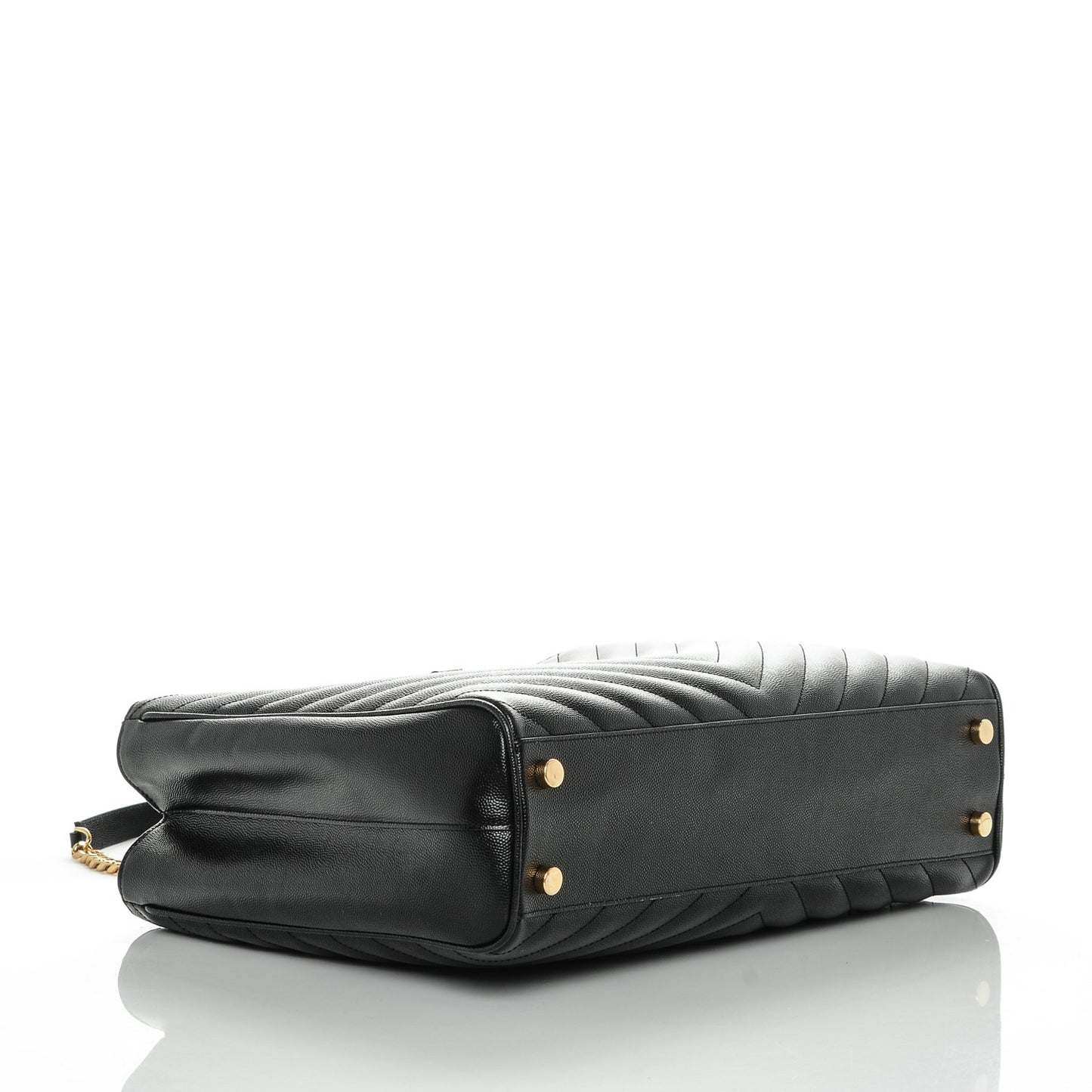 Grain de Poudre Matelasse Chevron Monogram Shopping Bag Black