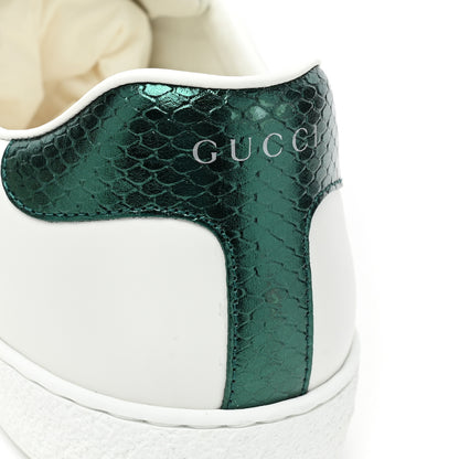 Gucci Calfskin Ayers Web Tiger Embroidered Mens Ace Sneakers 10 White Green Red 10 of 11